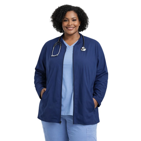 Medelita Jackets & Blazers - Medelita Element Scrub Jacket Blue XXL Full Zip Ribbed Collar Cuffs